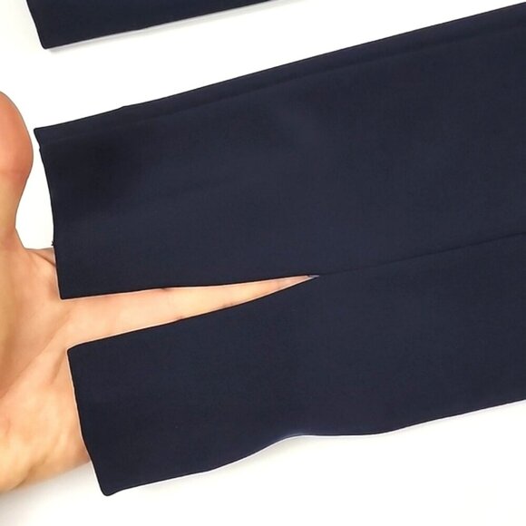 Joseph Ribkoff Women's Navy Dress Pants Back Slit Cuffs Pull On Stretch Size 8 - Picture 5 of 14